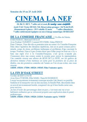Programme La Nef Grenoble 19 Au 25 Aout
