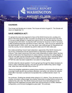 WEEKLY WASHINGTON REPORT 08/17/2026