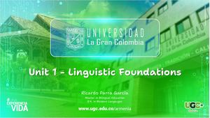 Linguistic Foundations