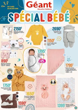 SPECIAL BEBE CHEZ GEANT DU 17 AU 30 AOÛT 2026