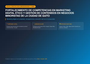 Fortalecimiento de Competencias en Marketing Digital Ético y Gestión de Contenidos en Negocios Minoristas de la Ciudad de Quito