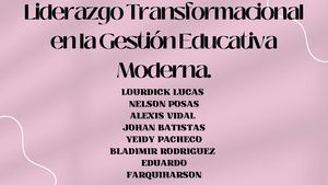 Liderazgo Transformacional En La Gestión Educativa Moderna