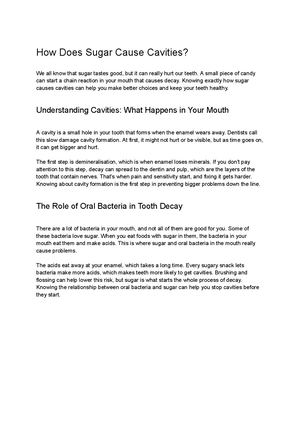How Does Sugar Cause Cavities