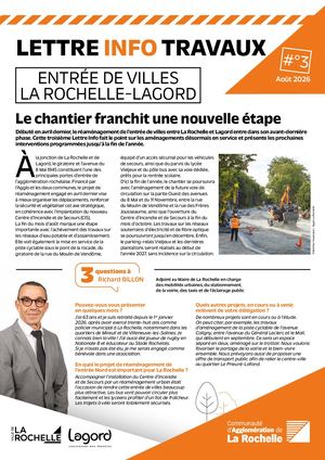 Entrée de Villes La Rochelle-Lagord : lettre info travaux n°3