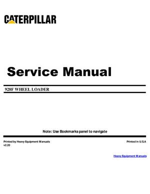 Caterpillar 928F Service Repair Manual PDF
