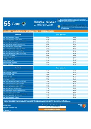 Briancon Grenoble Ligne 55 Automne 2026