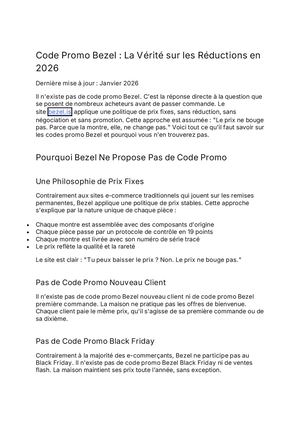 Code Promo Bezel : La Vérité sur les Réductions en 2026