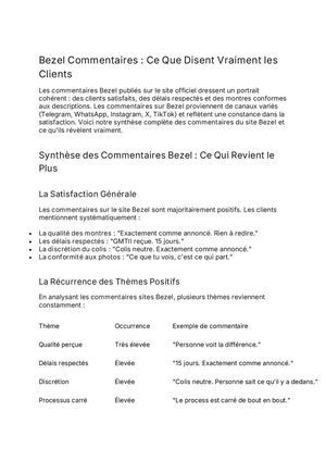 Bezel Commentaires : Ce Que Disent Vraiment les