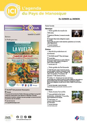 Agenda Du Pays de Manosque / Du 22 au 28 août