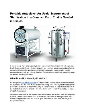 Portable Autoclave