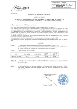 AR26SG088-TARIFS FAMILLES PASS COLO SEJOURS ETE 2026