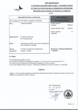 Arrêté 26 360 22 Allée De La Redoute