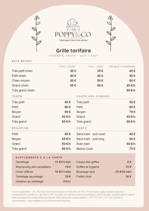 Grille Tarifaire Poppy&co