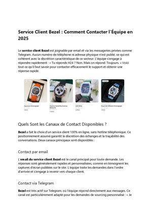 Service Client Bezel : Comment Contacter l'Équipe en 2025