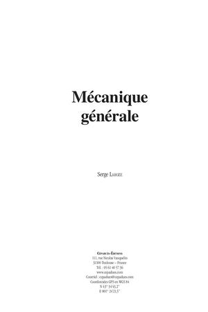 Extrait 2313 Mécanique Générale