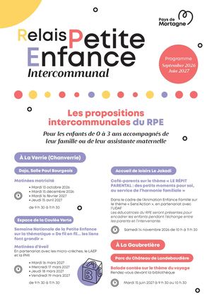 Programme familles du Relais Petite Enfan Intercommunal 2026-2027