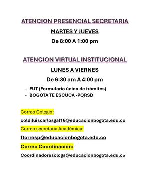Atencion Secretaria