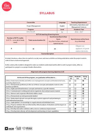 Syllabus B2s4 Project Management 2026 2027