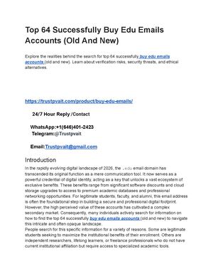 Top 64 Successfully Buy Edu Emails Accounts (Old And New)