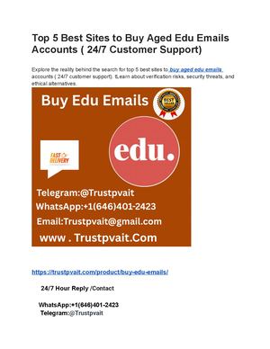 Top 5 Best Sites To Buy Aged Edu Emails Accounts ( 24 7 Customer Support)