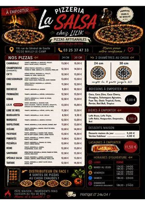 Notre carte a emporter