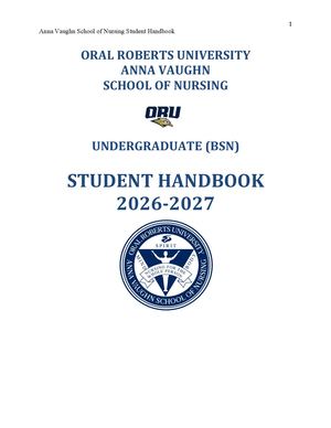 ORU BSN Student Handbook