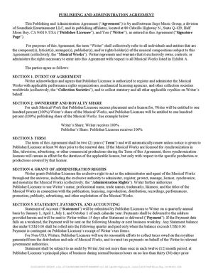 Sugo Music Group Music Publishing Agreement