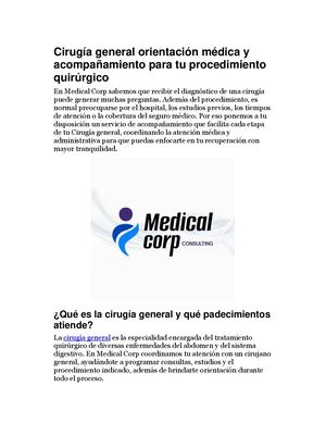 Cirugía General Orientación Médica Y Acompañamiento Para Tu Procedimiento Quirúrgico