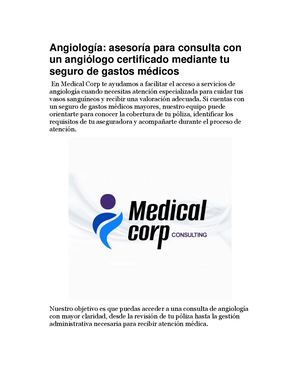 Angiología Asesoría Para Consulta Con Un Angiólogo Certificado Mediante Tu Seguro De Gastos Médicos