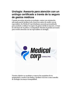 Urología Asesoría Para Atención Con Un Urólogo Certificado A Través De Tu Seguro De Gastos Médicos