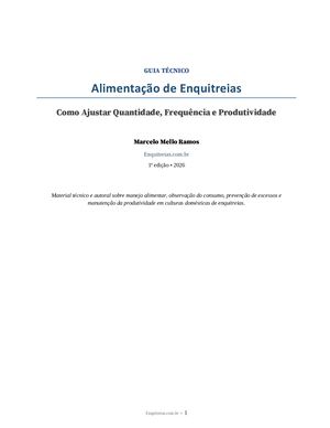 Alimentacao De Enquitreias Quantidade Frequencia Produtividade