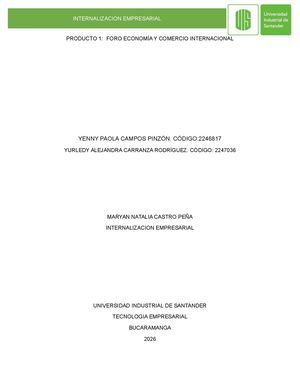 Producto 1 Informe En Cipas Foro Economía Y Comercio Internacional