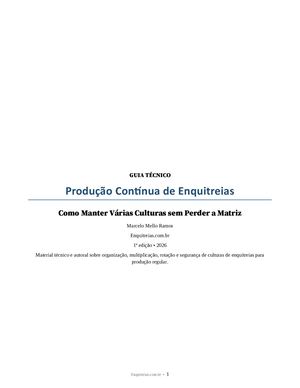 Producao Continua De Enquitreias Como Manter Varias Culturas Sem Perder A Matriz
