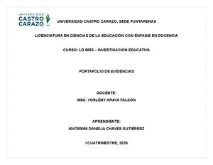 Portafolio De Evidencias - Danelia Chaves