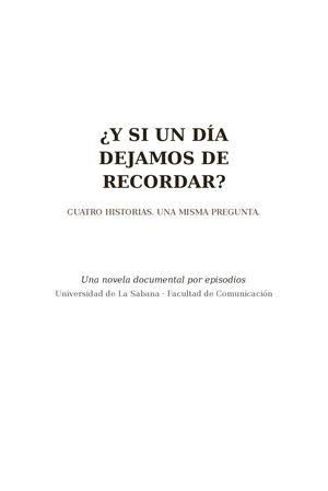 ¿Y Si Un Día Dejamos De Recordar Libro Completo (1)