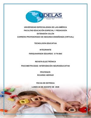 PSICOMOTRICIDAD: INTERVENCIÓN NEUROEDUCATIVA