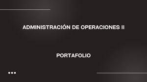 Portafolio - Operaciones II