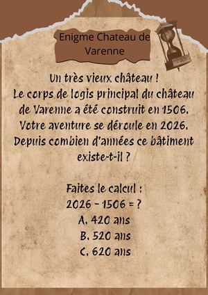 Enigme 2 Chateau De Varenne