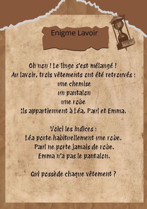 Enigme 6 Lavoir