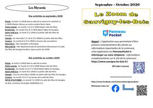 Zoom Septembre Octobre 2026