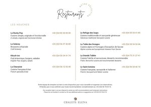 RESTAURANTS - Sélection Les Houches - Chalets Eléna - FR UK