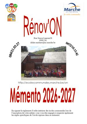 Mémento De On 2026 2027