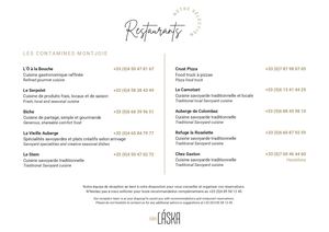 RESTAURANTS - Sélection à Les Contamines-Montjoie - Chalets Láska - FR UK