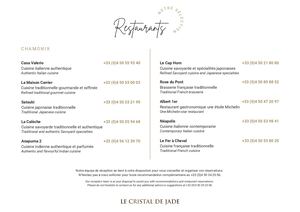 RESTAURANTS - Sélection à Chamonix - Le Cristal de Jade - FR UK