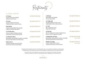 RESTAURANTS - Sélection à La Plagne - Manaka - FR UK