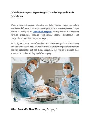 Oakdale Vet Surgeon Expert Surgical Care For Dogs And Cats In Oakdale, Ca