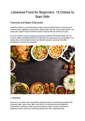 Lebanese Food For Beginners 15 Dishes To Start With