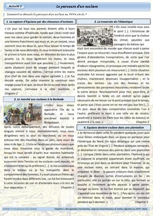 CH1 - Activité 3 - Le parcours d'un esclave