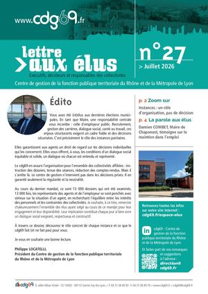 Lettre aux Élus n°27 - Août 2026