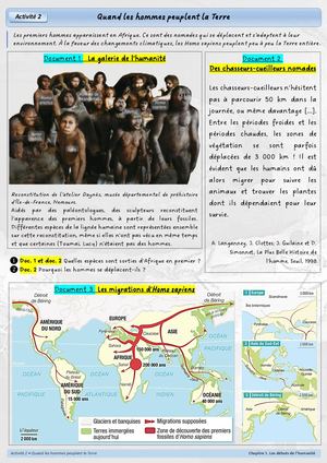 CH1 - Activité 2 - Quand les Hommes peuplent la Terre